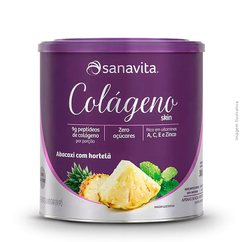 Colágeno Skin Sabor Abacaxi com Hortelã 300g 