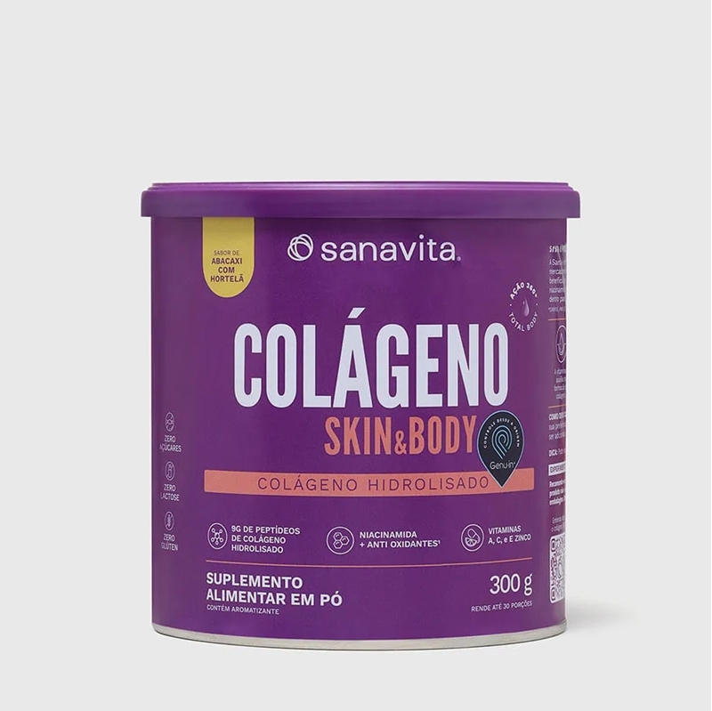 Colágeno Skin Sabor Abacaxi com Hortelã 300g 